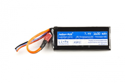 Аккумулятор Li-Po 7,4V 1600 mAh (ASR12-T) фото