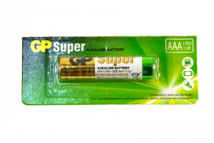 Батарейка алкалиновая GP Super AAA LR03-5BL 1.5В (GPS-AAA) фото