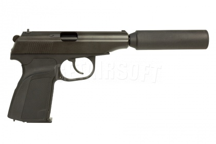 Пистолет WE ПМ с глушителем BK GGBB (GP118) фото
