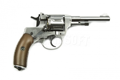 Револьвер Gletcher Наган обр.1895 г Silver version CO2 (CP131S) фото