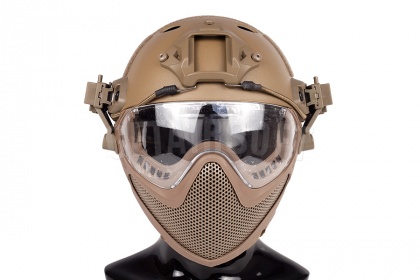 Шлем WoSporT с комплектом защиты лица TAN (HL-26-PJ-M-T) фото