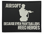 Патч TeamZlo "Airsoft because even paintballers need heroes" BK (TZ0077BK)