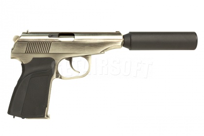 Пистолет WE ПМ с глушителем CH GGBB (GP118S) фото