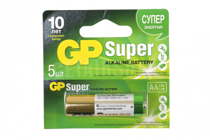 Батарейка алкалиновая GP Super 15A-CR5 1.5 B AA (GP15A-2CR5) фото