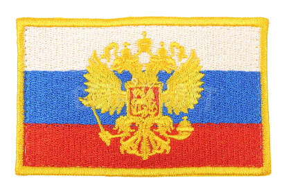 Патчи TeamZlo Флаг России с гербом вышивка 5,5х9 см GD (TZ0291GD) фото