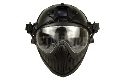 Шлем WoSporT с комплектом защиты лица BK (DC-HL-26-PJ-M-BK) [2] фото